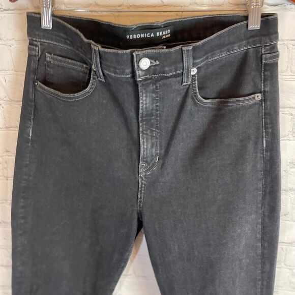 Veronica Beard Carly Kick Flare High Rise Jeans Dark  Gray size 31 - Picture 3 of 13